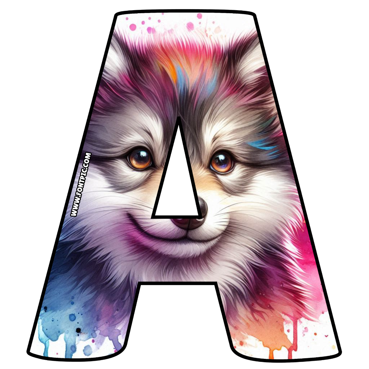 Baby Wolf Letter A
