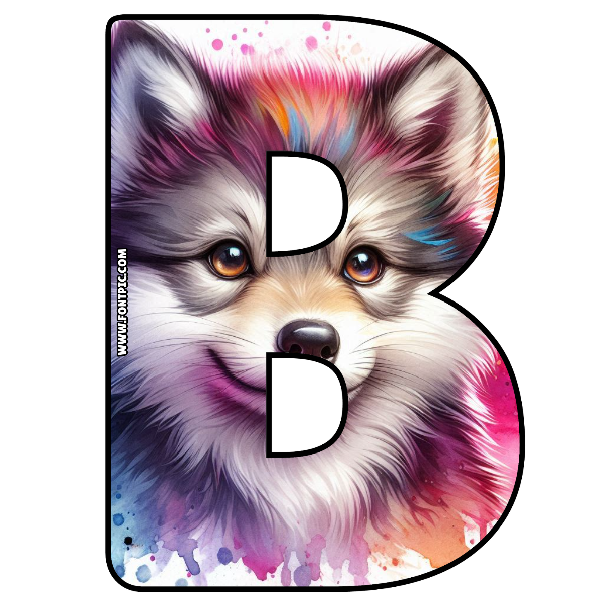Baby Wolf Letter B