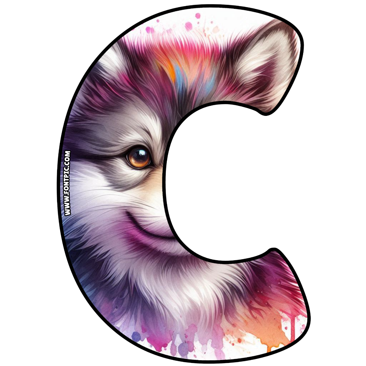 Baby Wolf Letter C