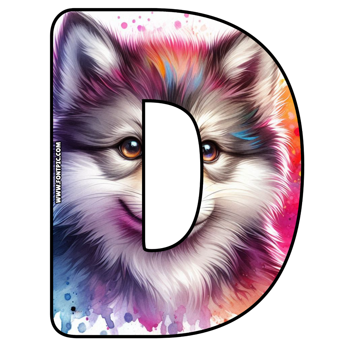 Baby Wolf Letter D