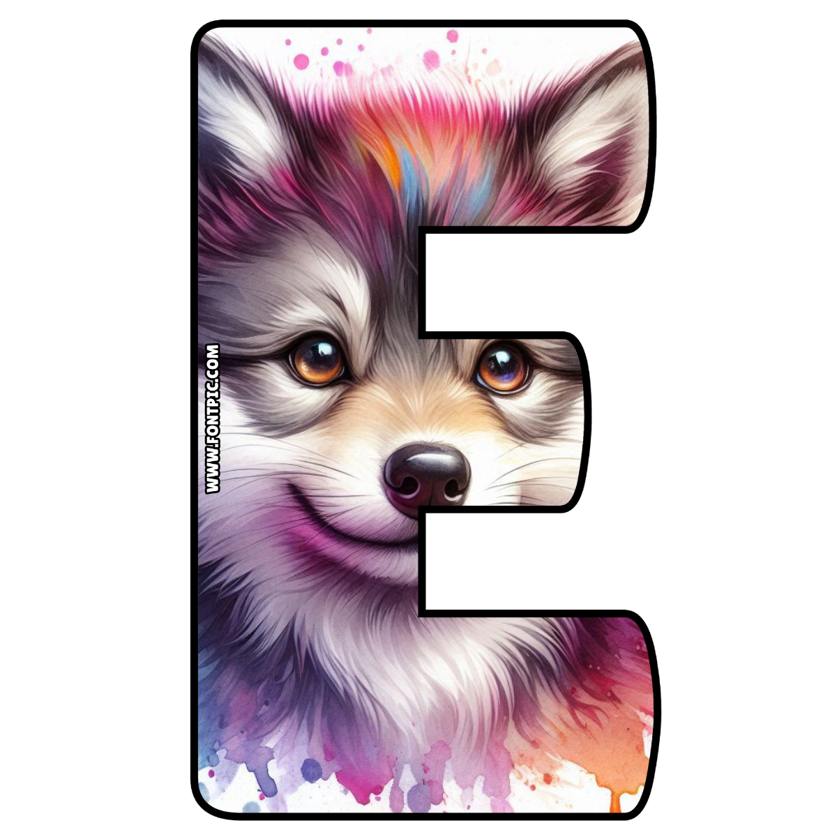 Baby Wolf Letter E
