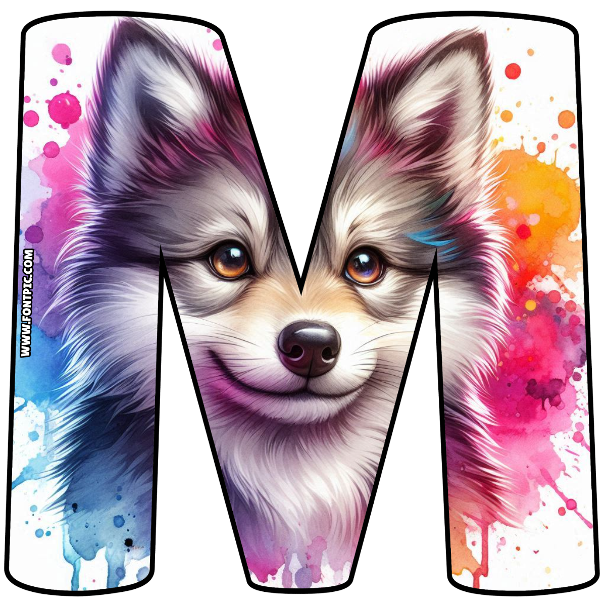 Baby Wolf Letter M
