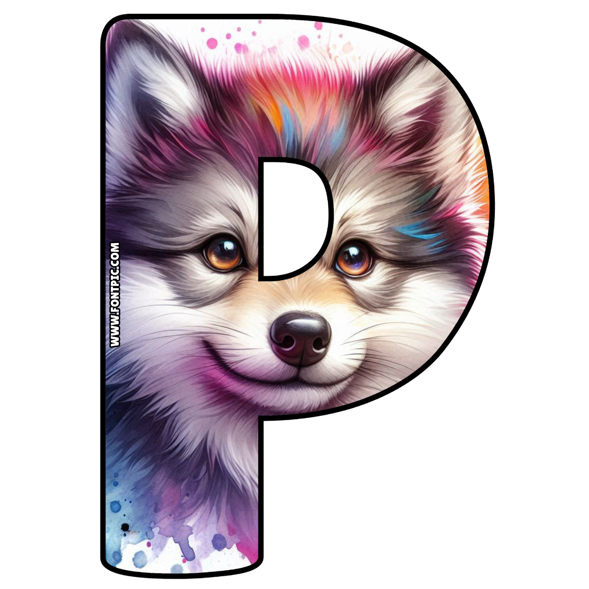 Baby Wolf Letter P