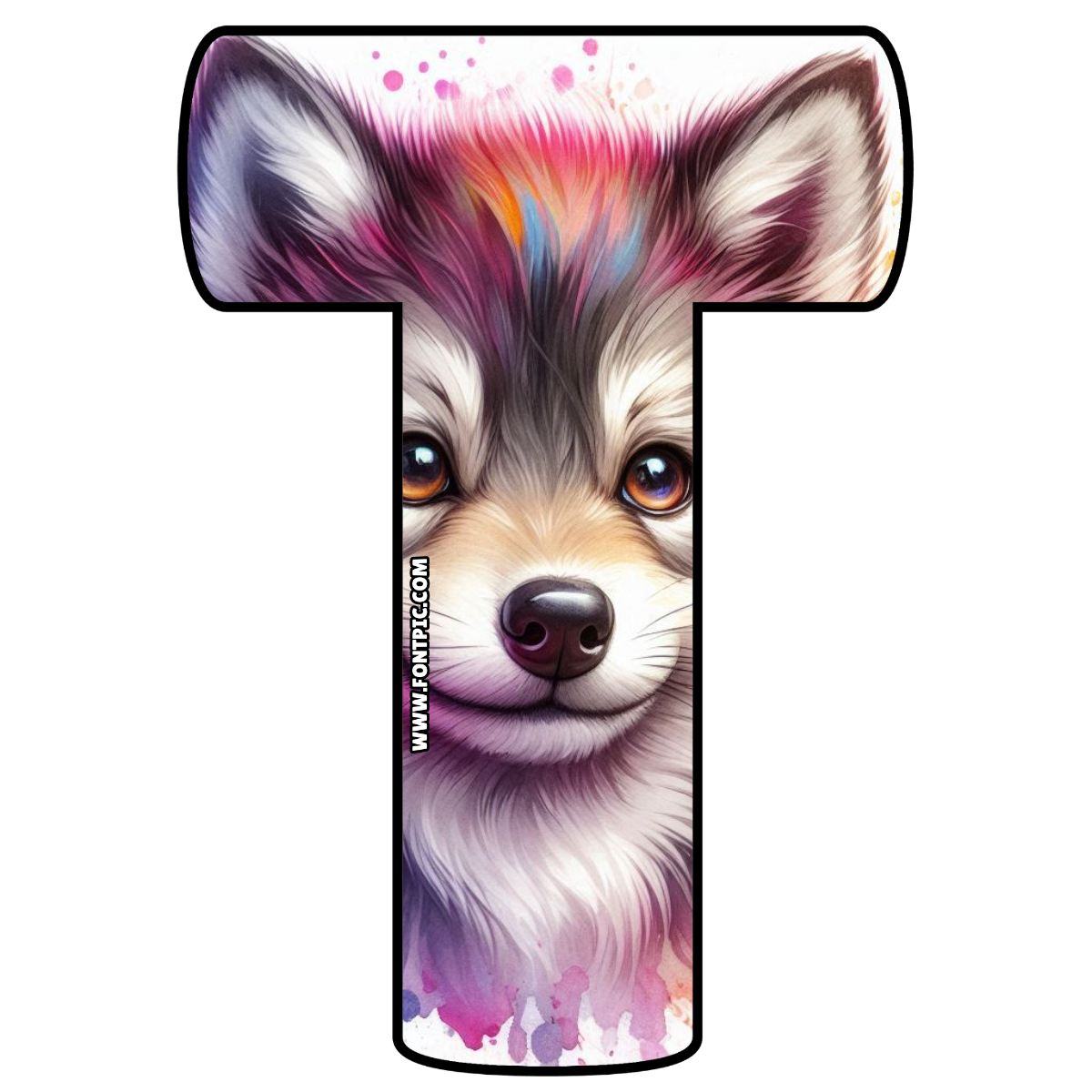 Baby Wolf Letter T