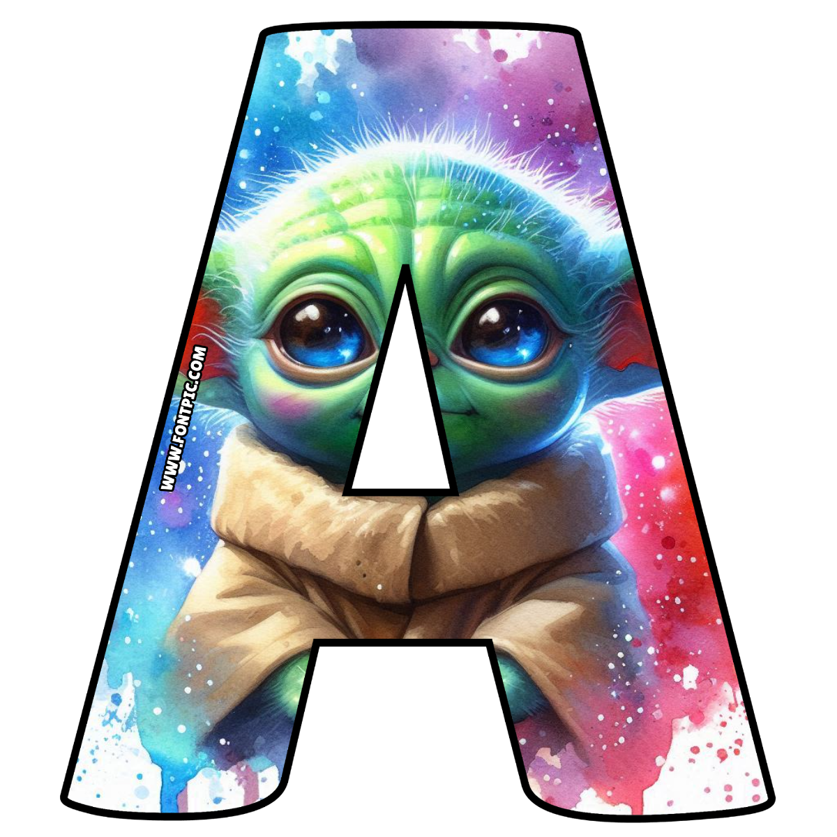 Baby Yoda Star Wars Letter A