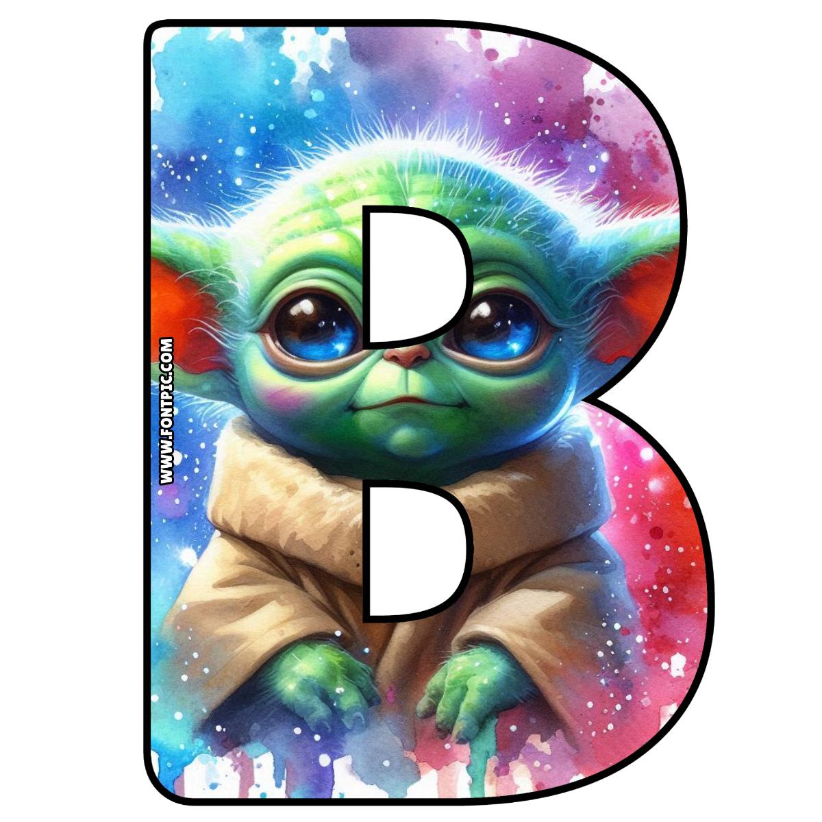 Baby Yoda Star Wars Letter B