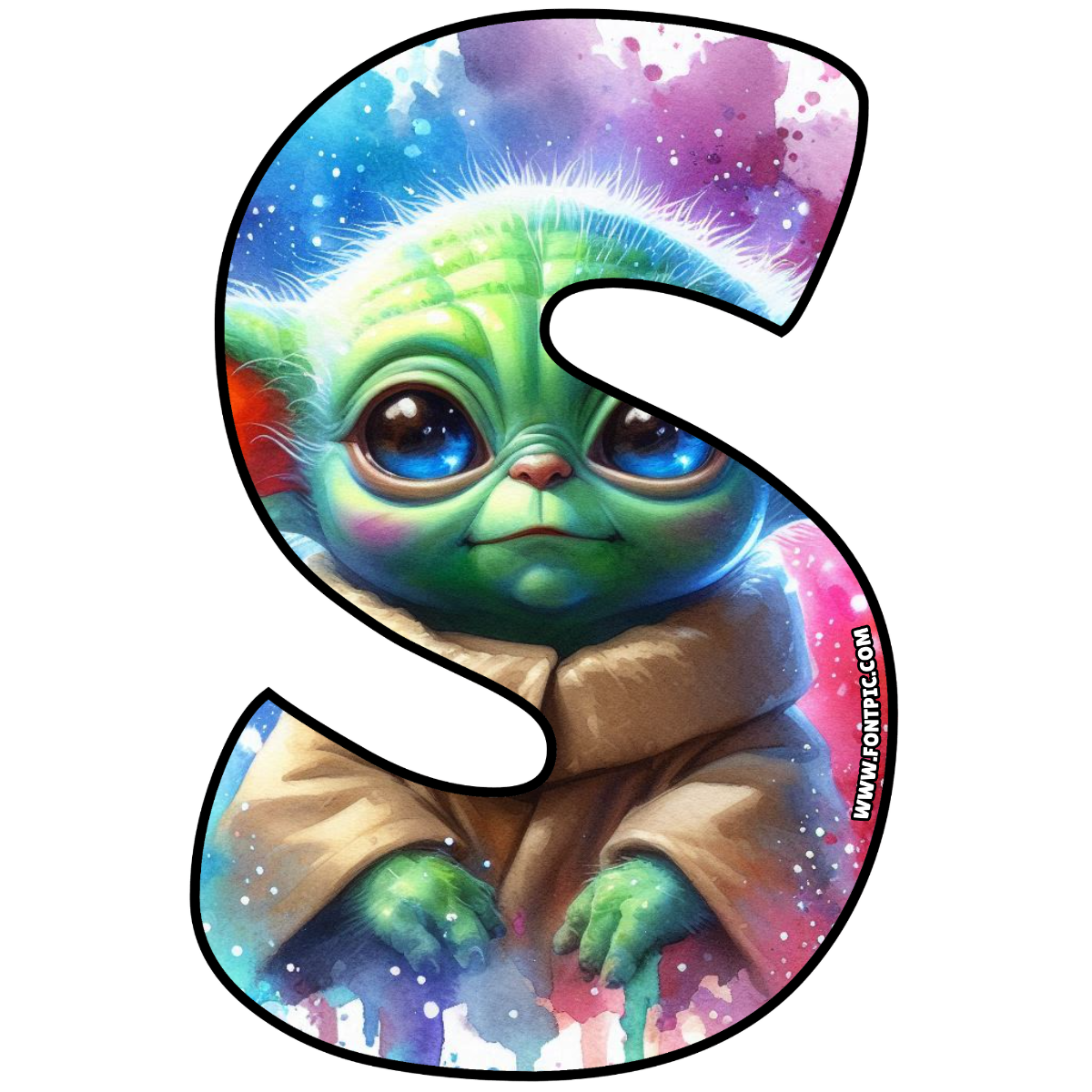 Baby Yoda Star Wars Letter S