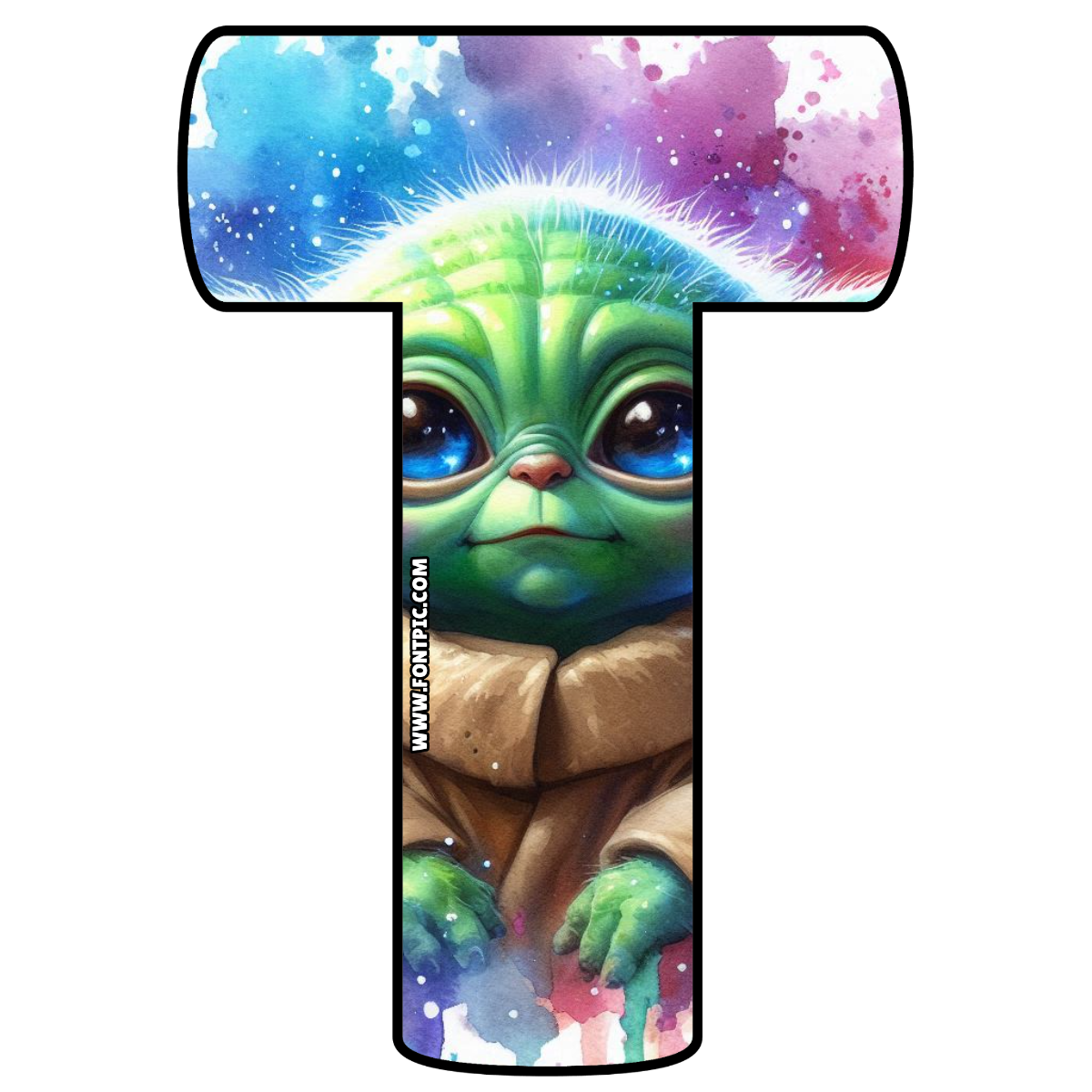 Baby Yoda Star Wars Letter T