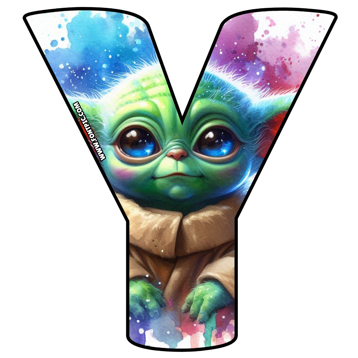 Baby Yoda Star Wars Letter Y