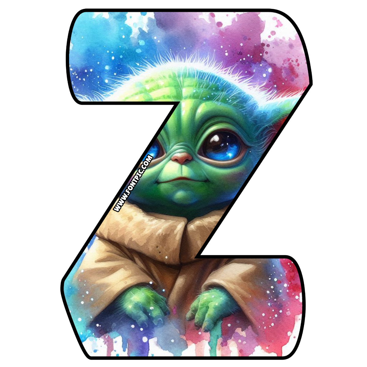 Baby Yoda Star Wars Letter Z