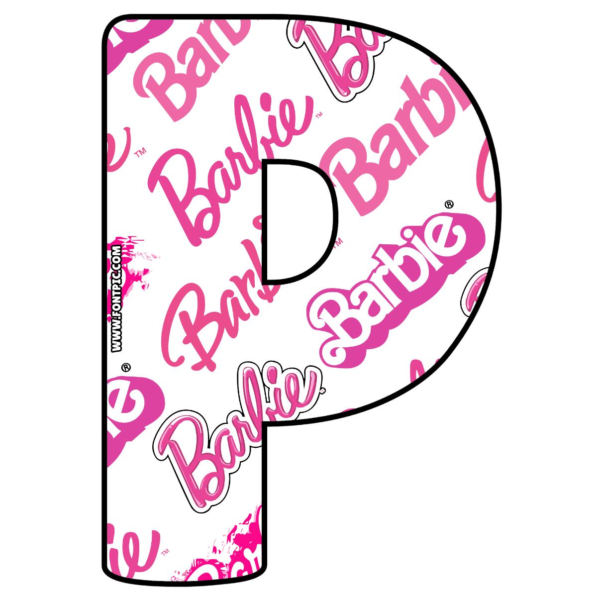 Barbie Letter P - FontPic.com