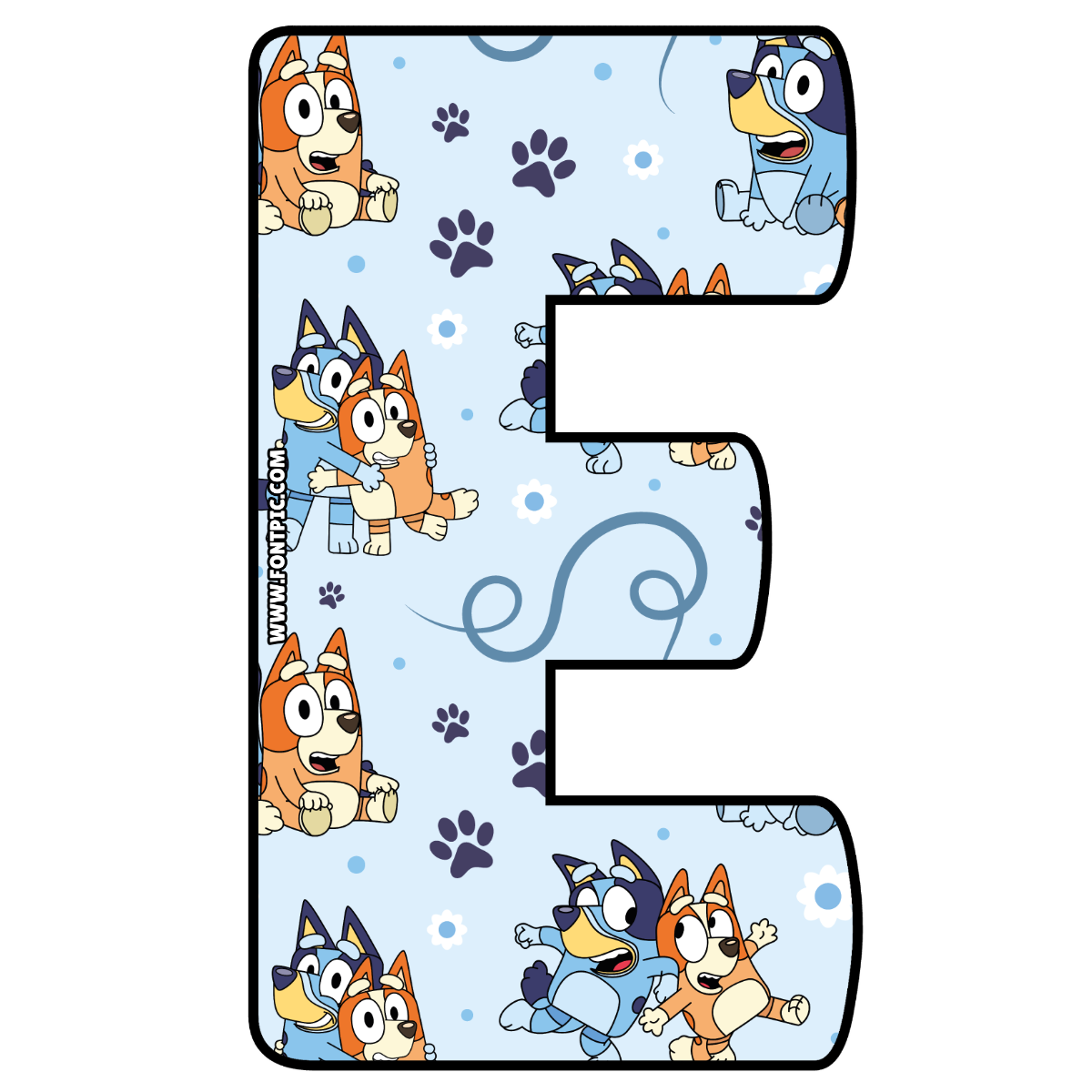 Bluey Letter E