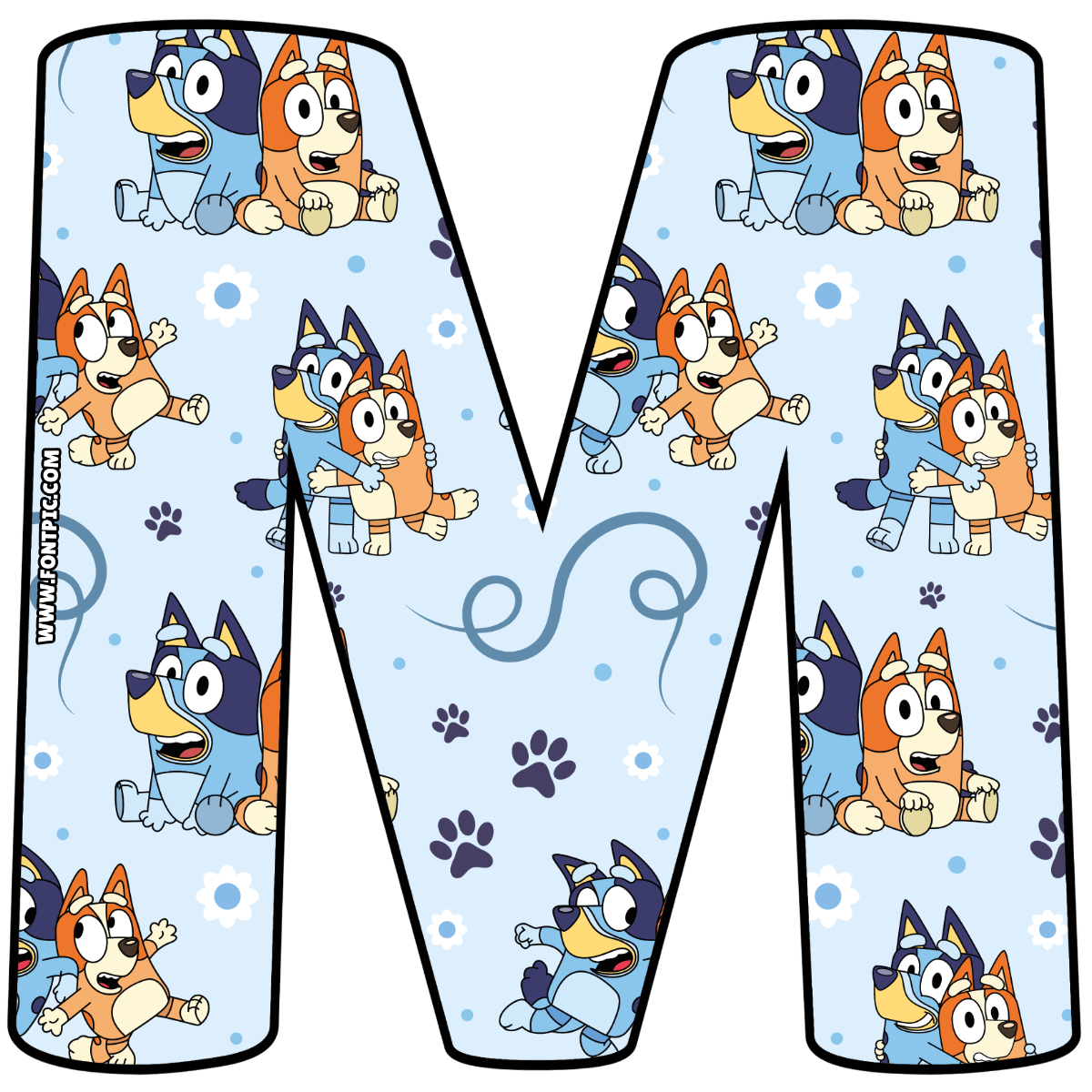 Bluey Letter M