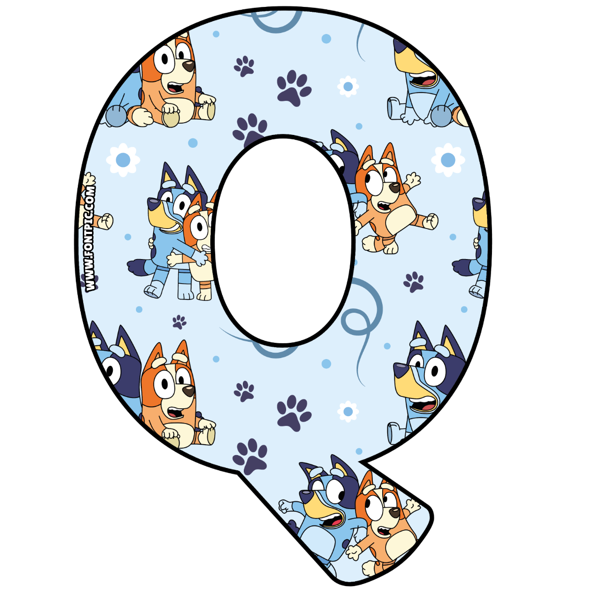 Bluey Letter Q