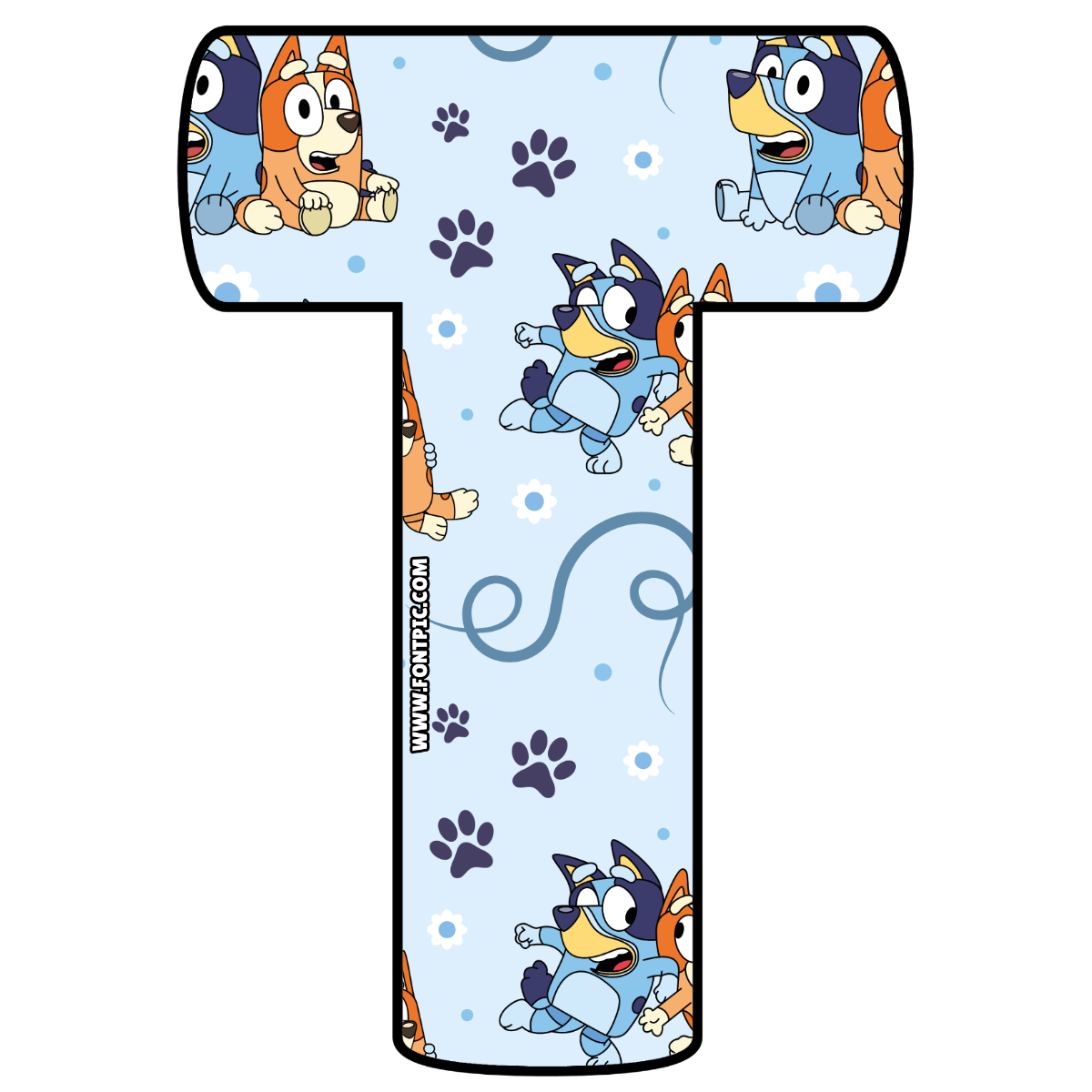 Bluey Letter T