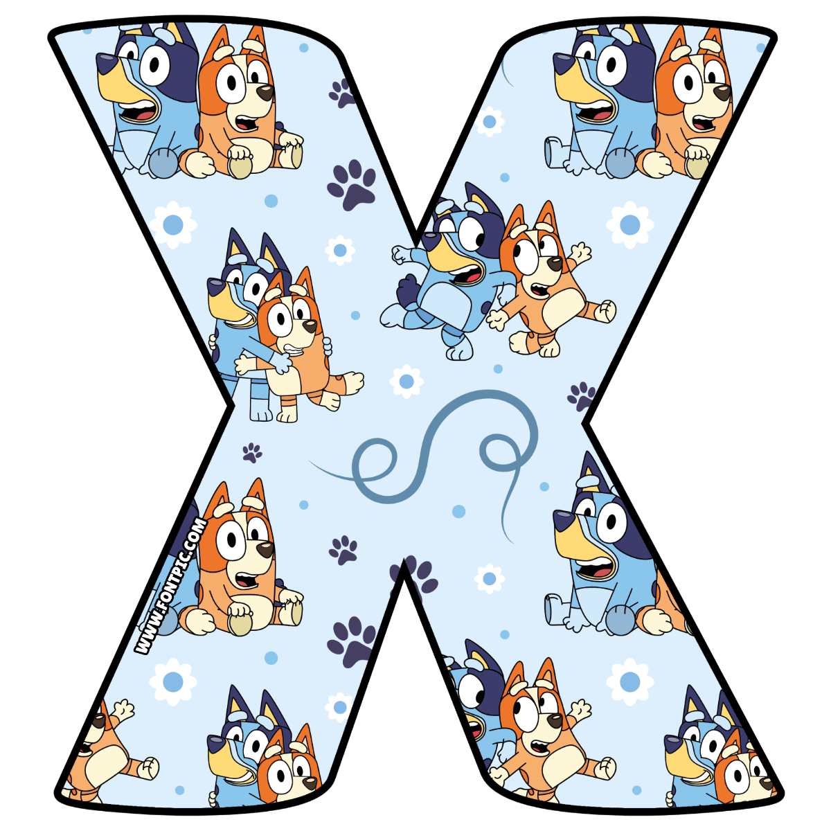 Bluey Letter X