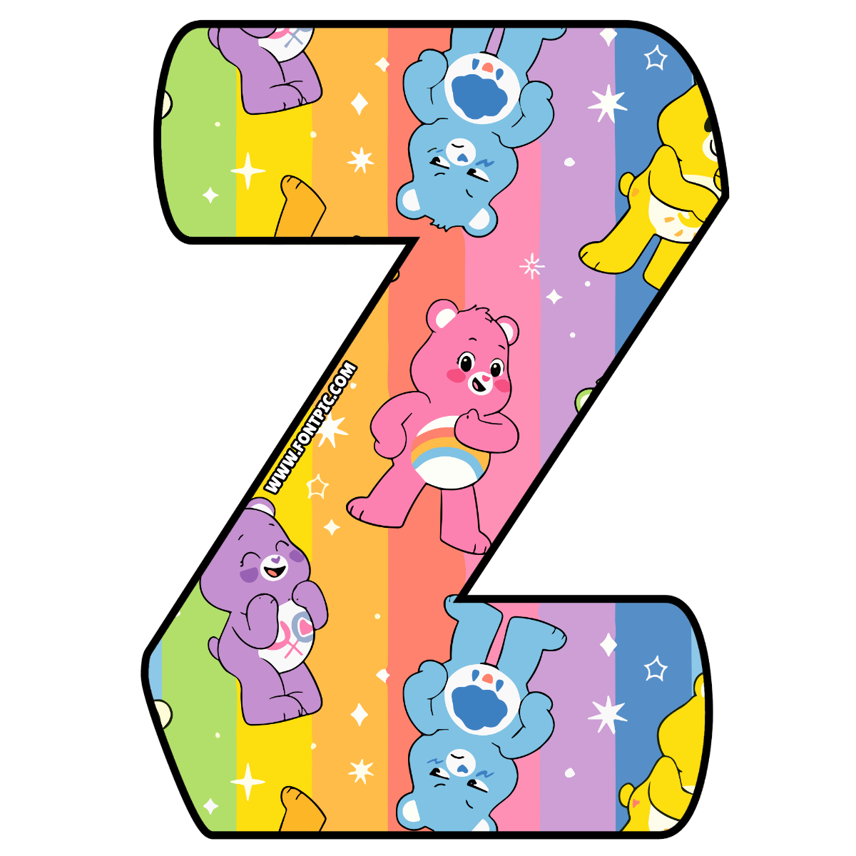 Care Bears Letter Z - FontPic.com