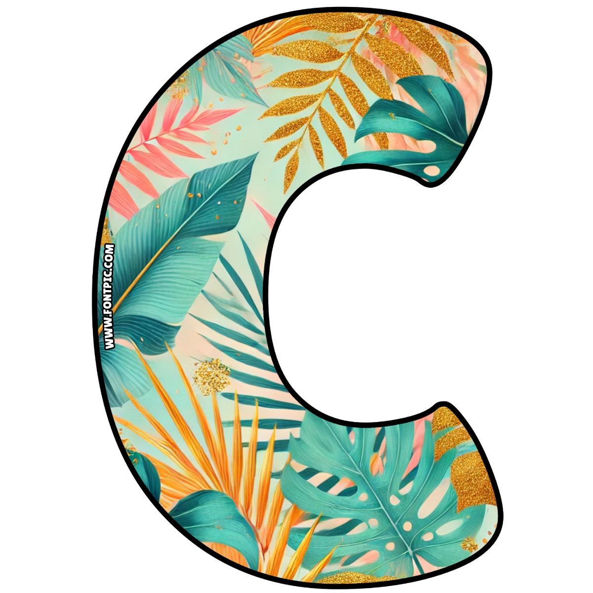 Golden Tropics Letter C