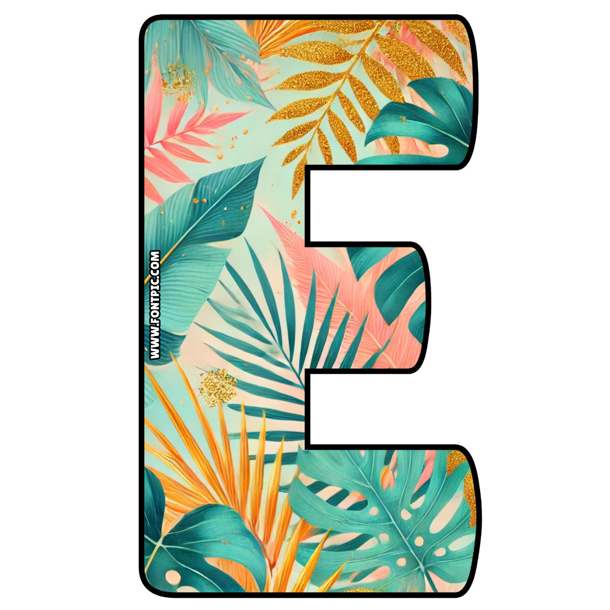 Golden Tropics Letter E