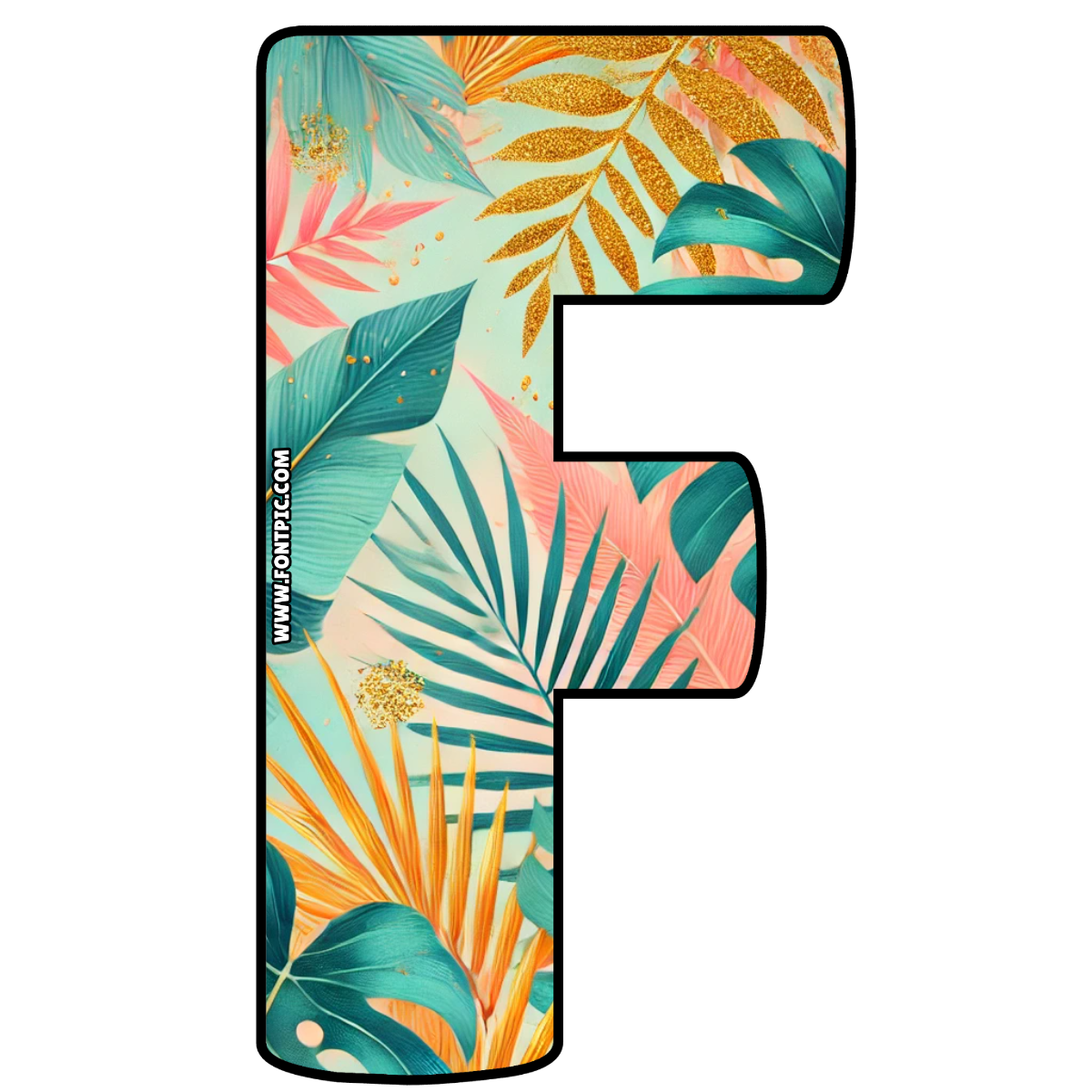 Golden Tropics Letter F