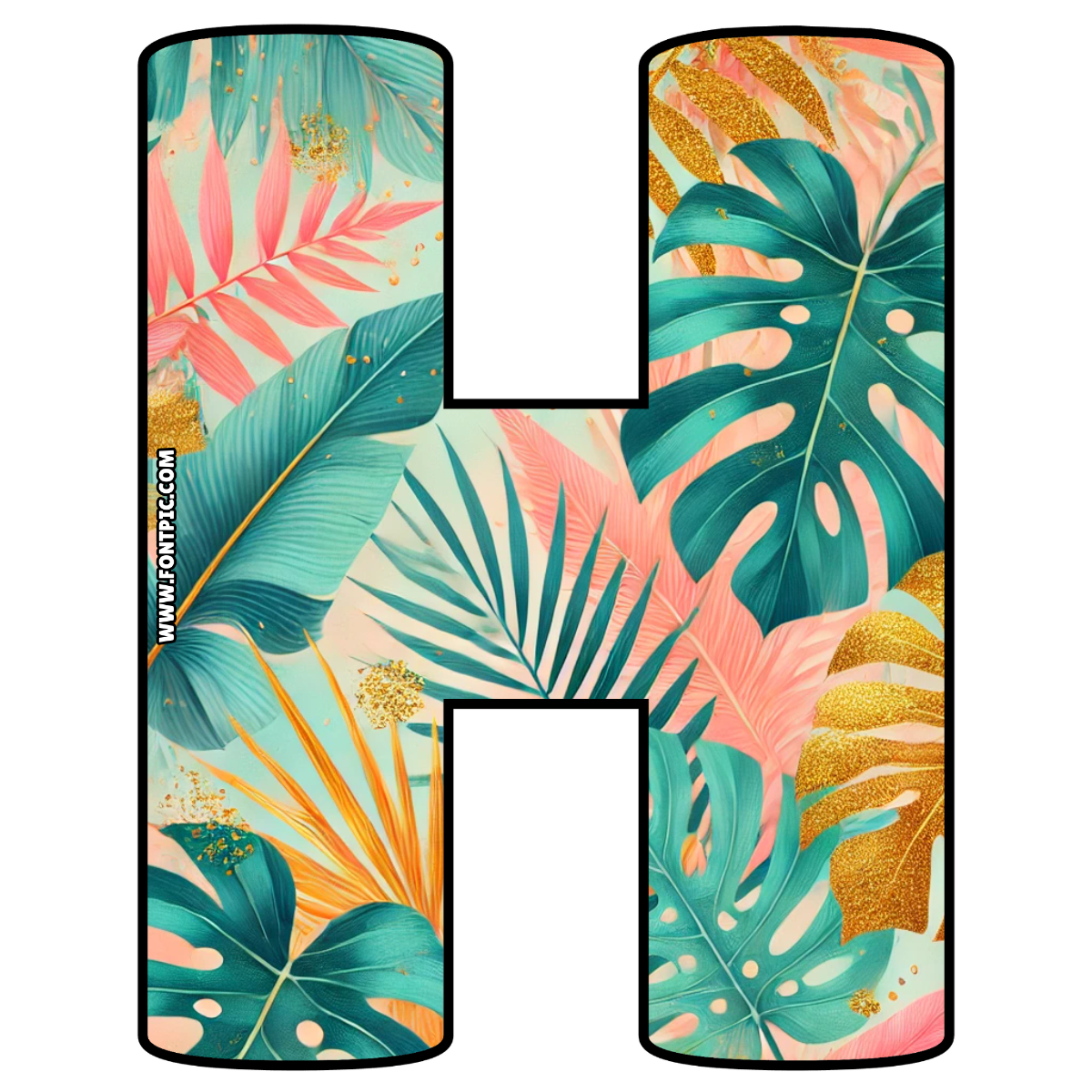 Golden Tropics Letter H