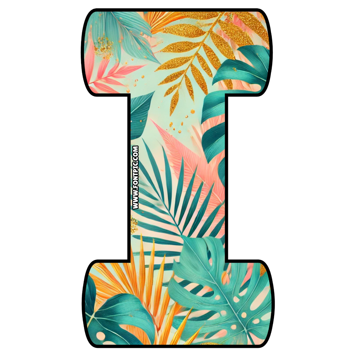 Golden Tropics Letter I