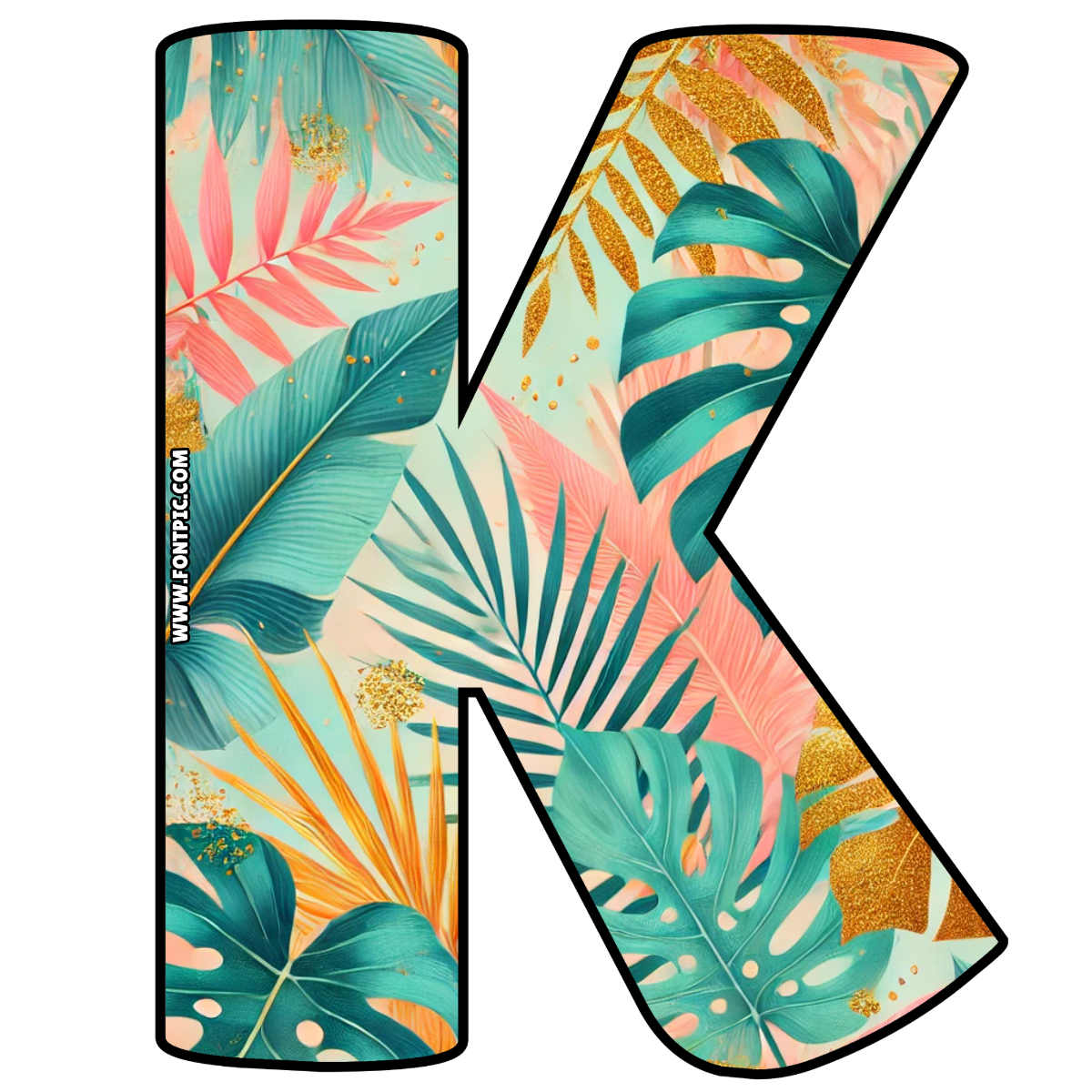 Golden Tropics Letter K