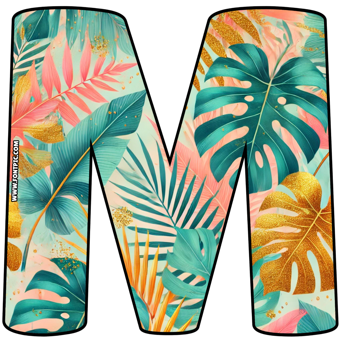 Golden Tropics Letter M