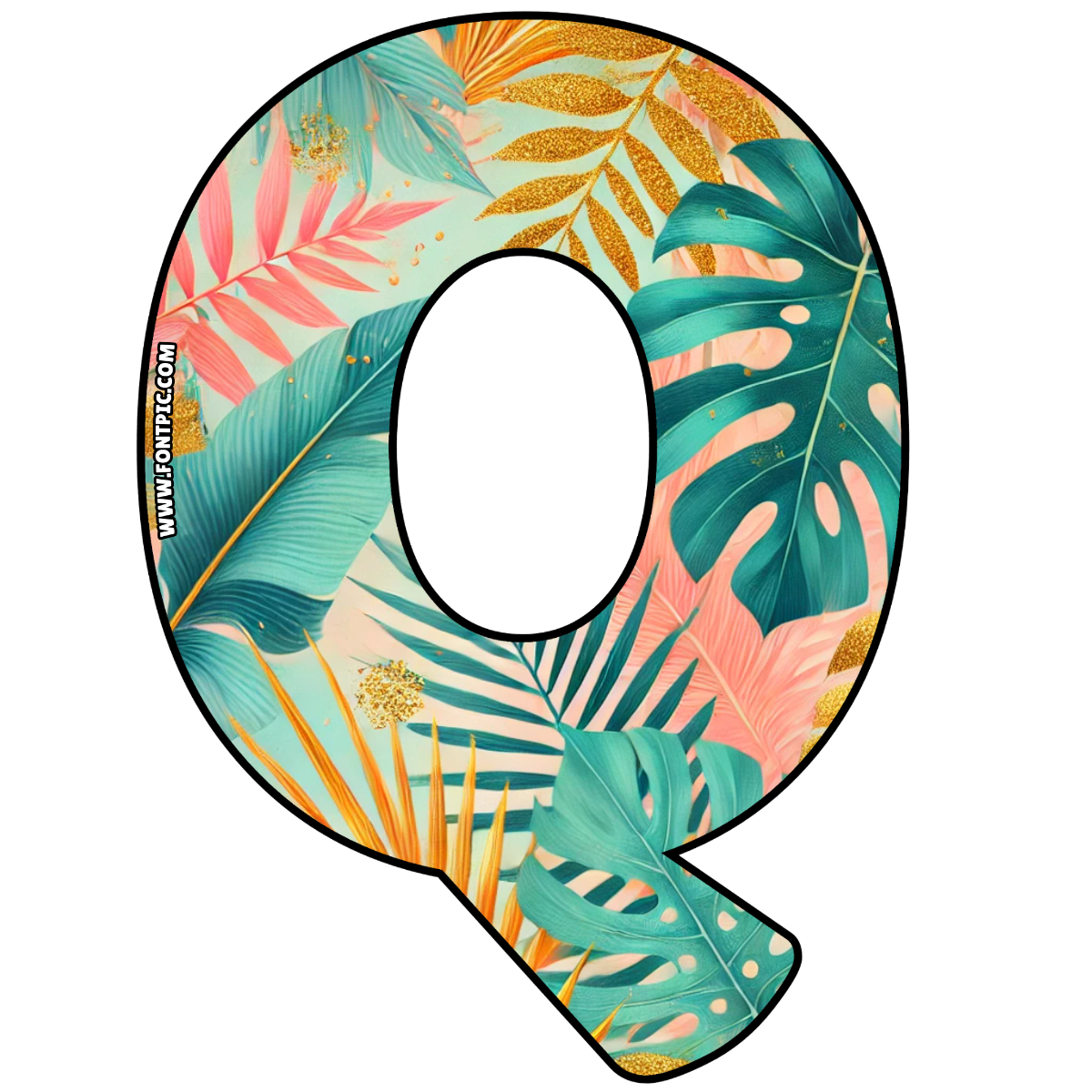 Golden Tropics Letter Q