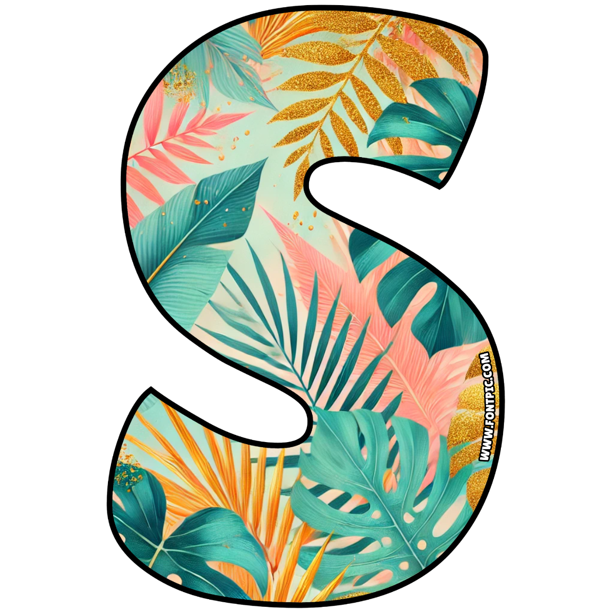 Golden Tropics Letter S