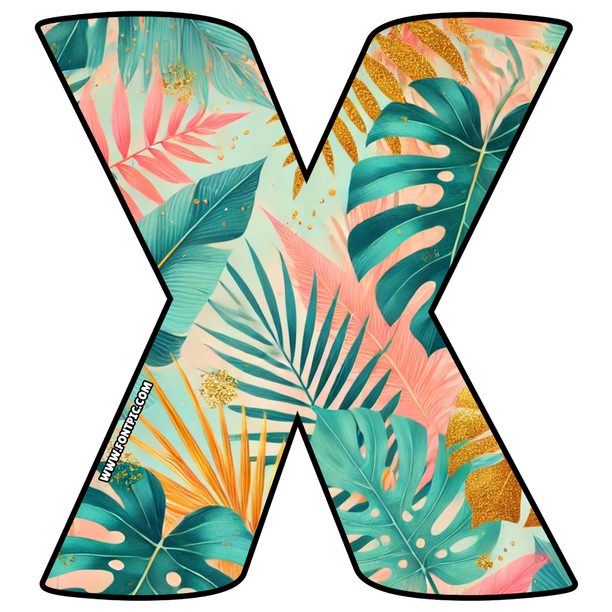 Golden Tropics Letter X