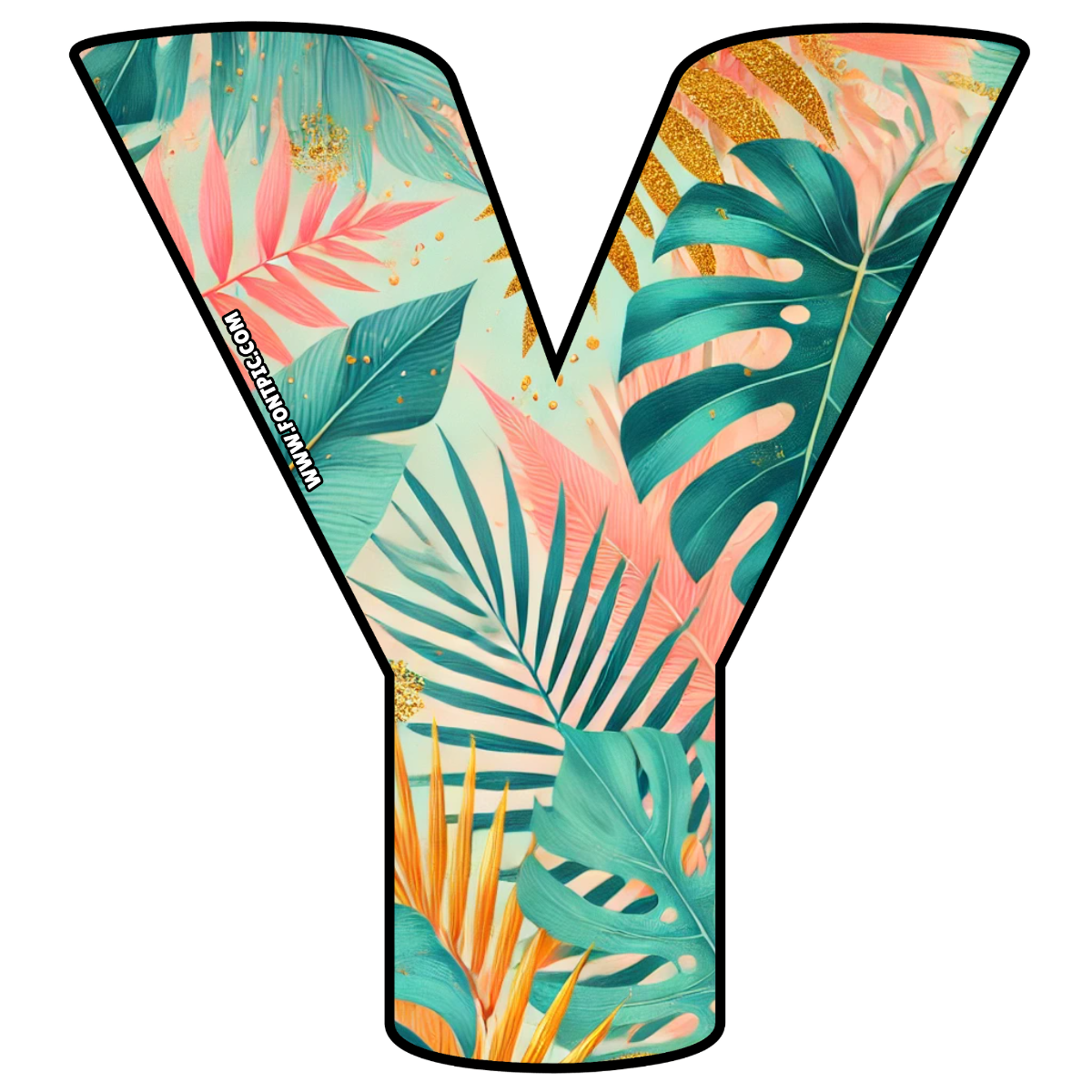 Golden Tropics Letter Y