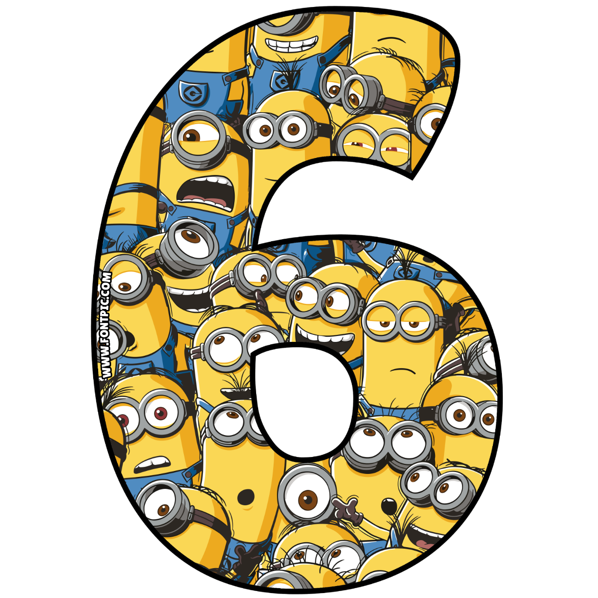 Minions Number 6 - FontPic.com