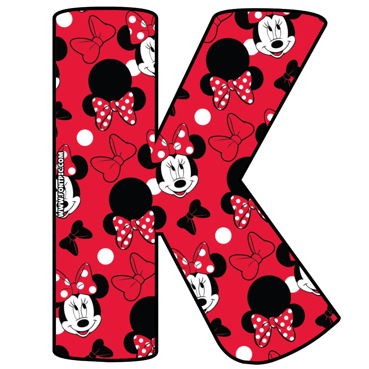 Minnie Mouse Letter K