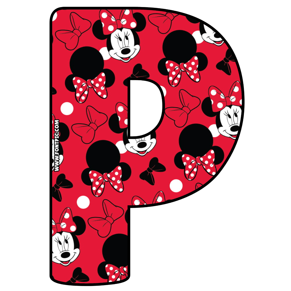 Minnie Mouse Letter P