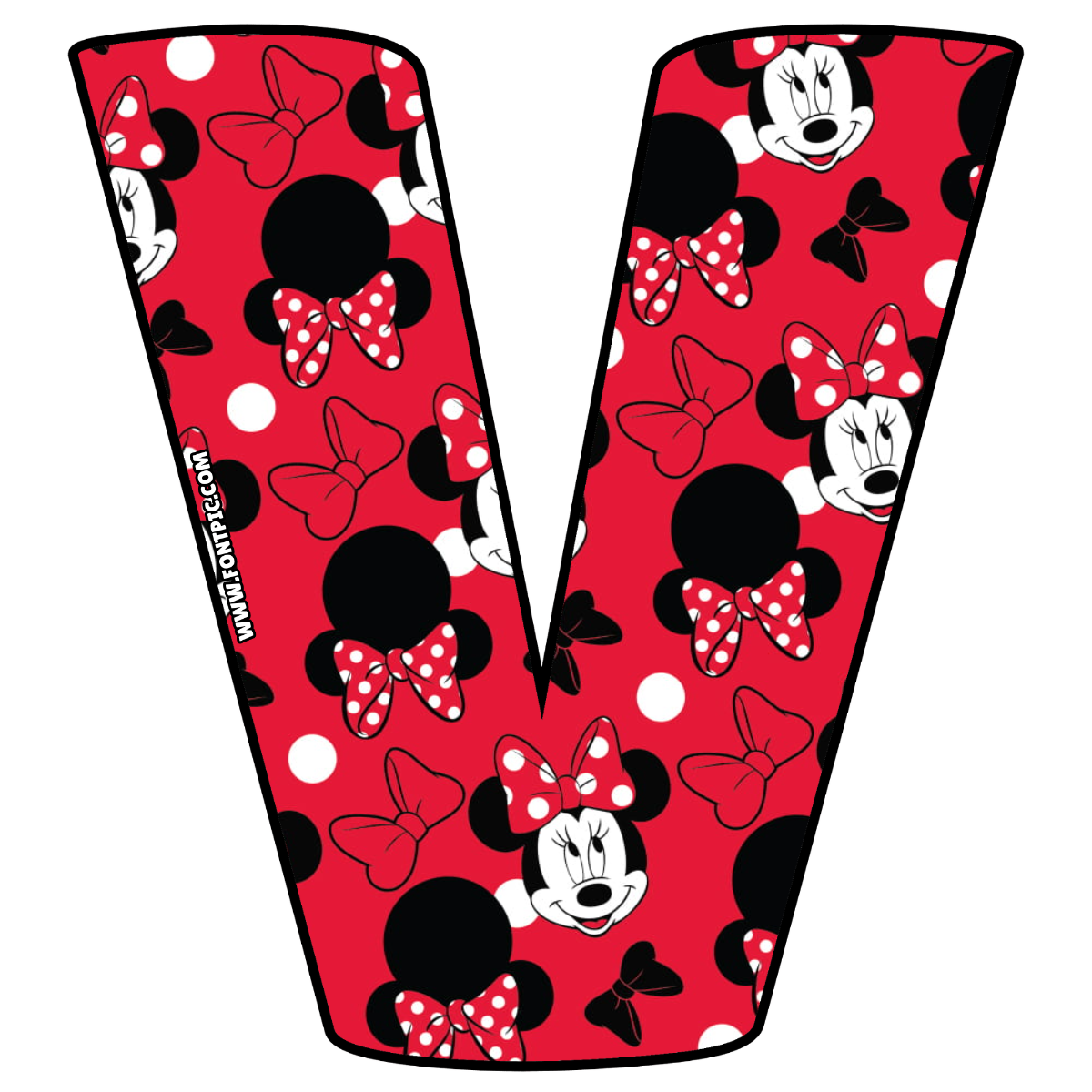 Minnie Mouse Letter V