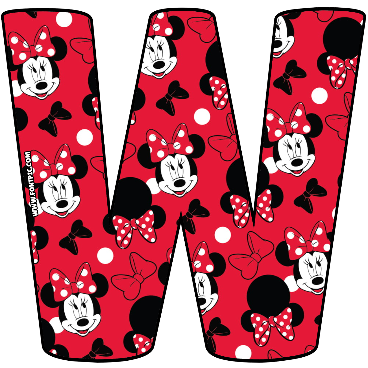 Minnie Mouse Letter W