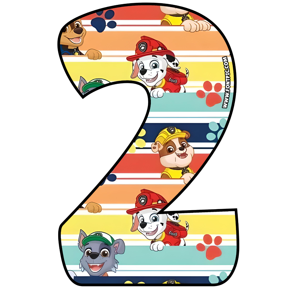 Paw Patrol Number 2 - FontPic.com