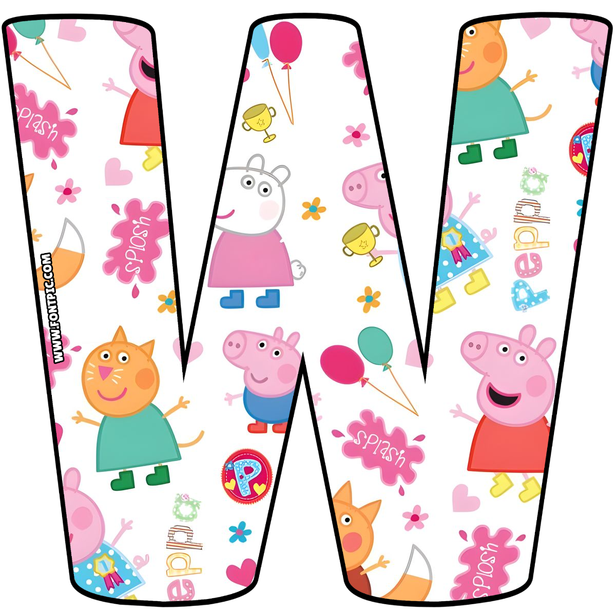 Peppa Pig Letter W