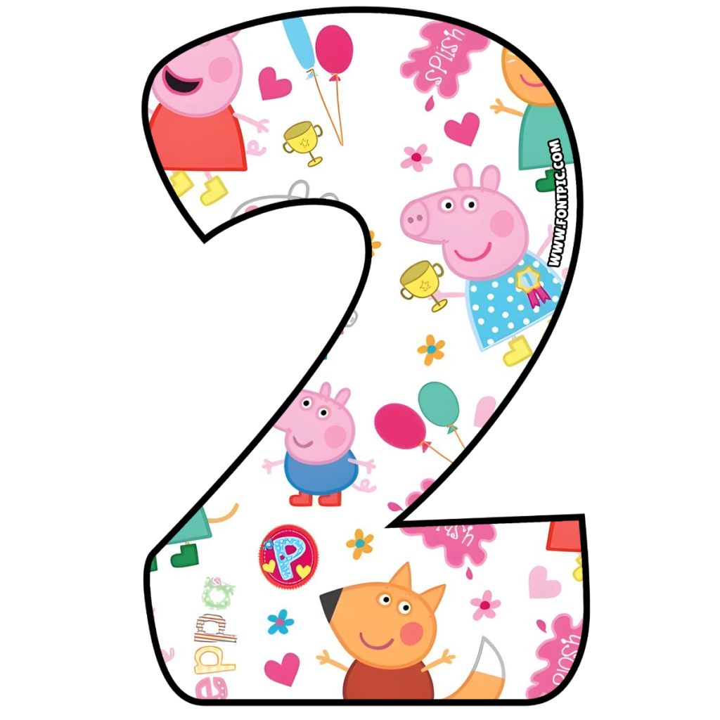 Peppa Pig Number 2 - FontPic.com