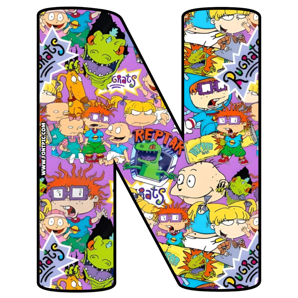 Rugrats Letter N - FontPic.com