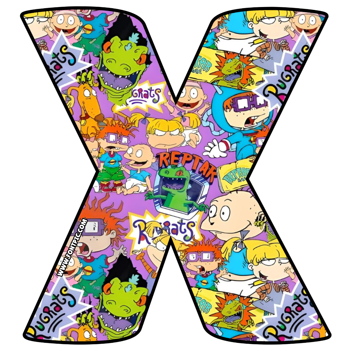 Rugrats Letter X - FontPic.com