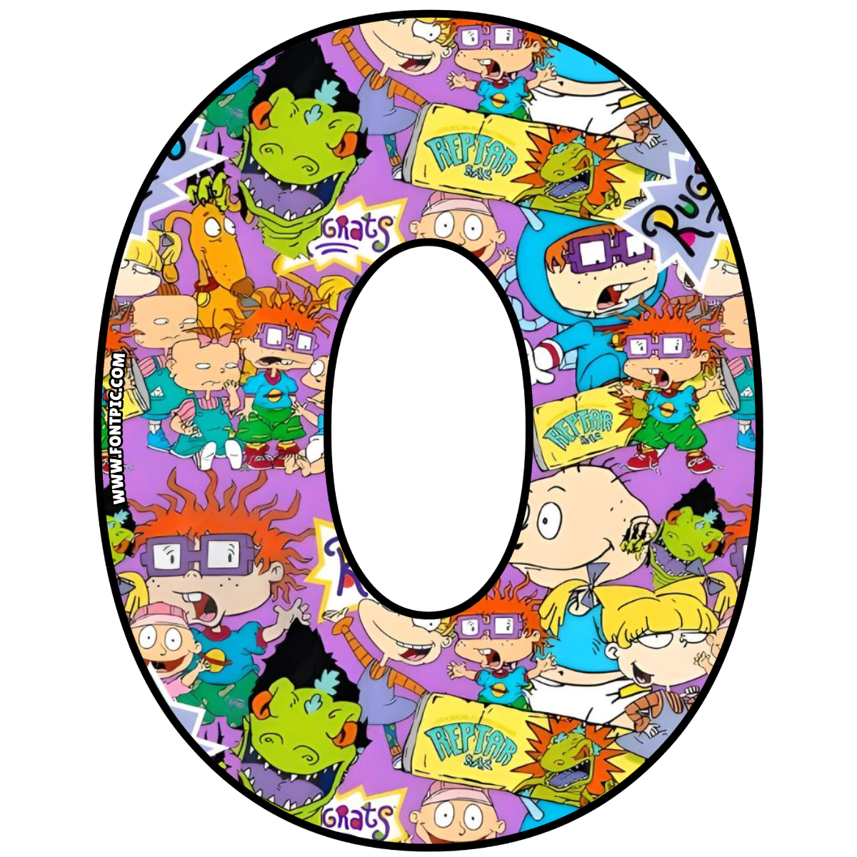 Rugrats Number 0 - FontPic.com