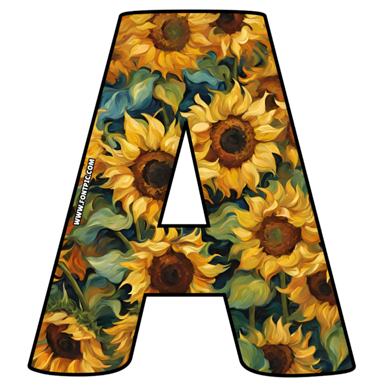 Sunflower letter a fontpic