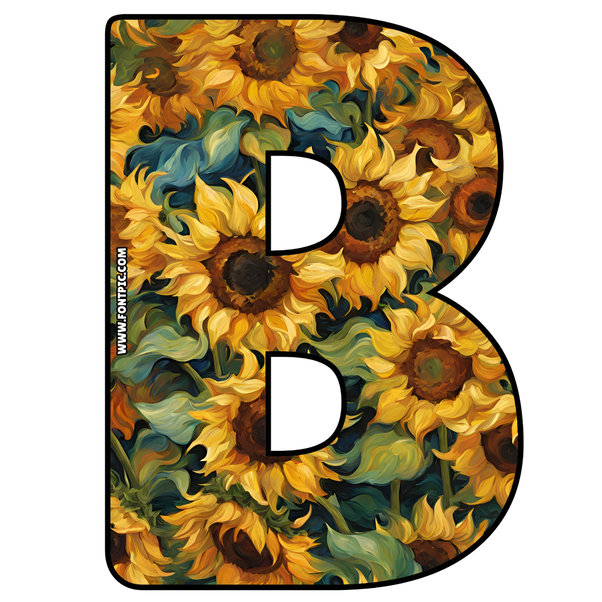 Sunflower Letter B