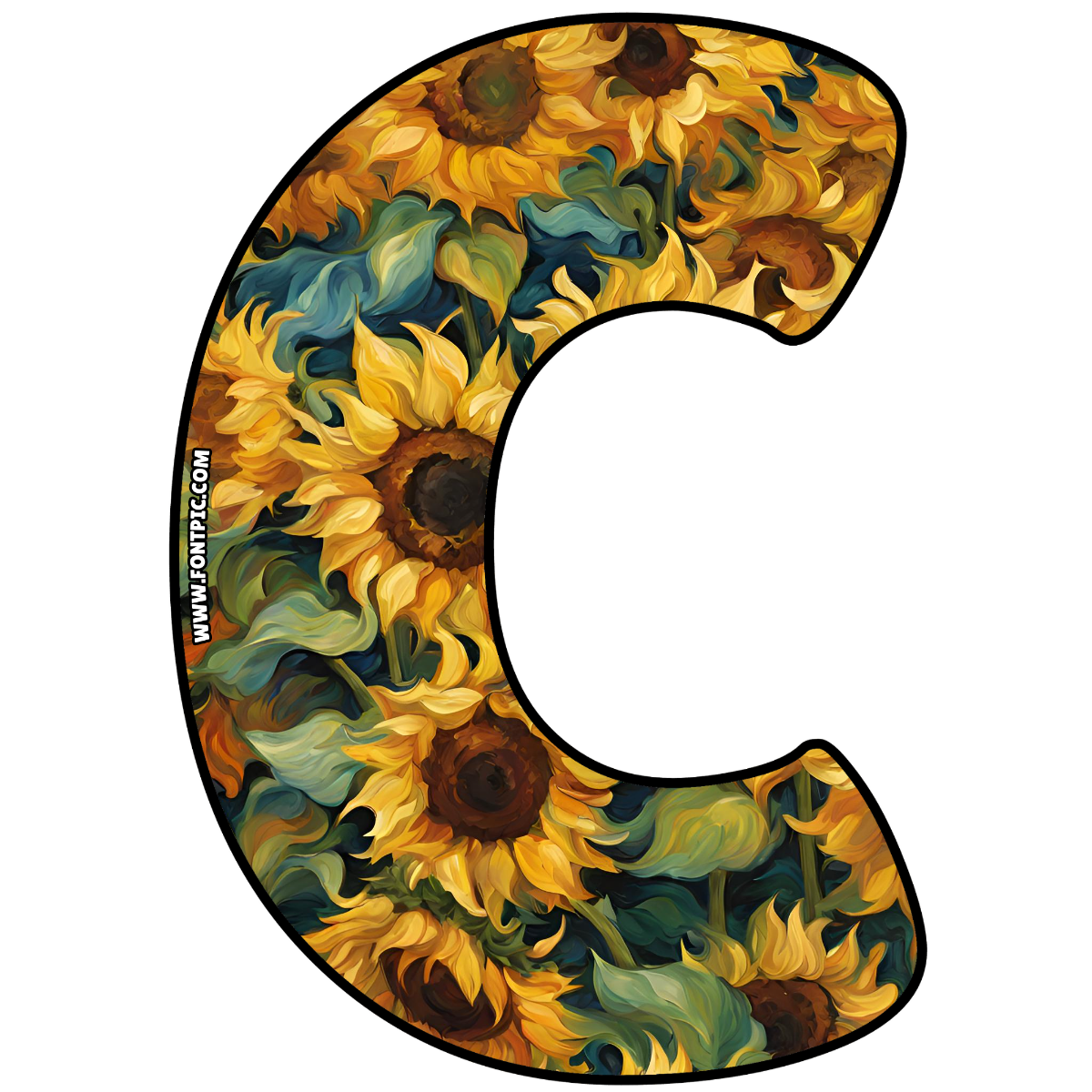 Sunflower Letter C