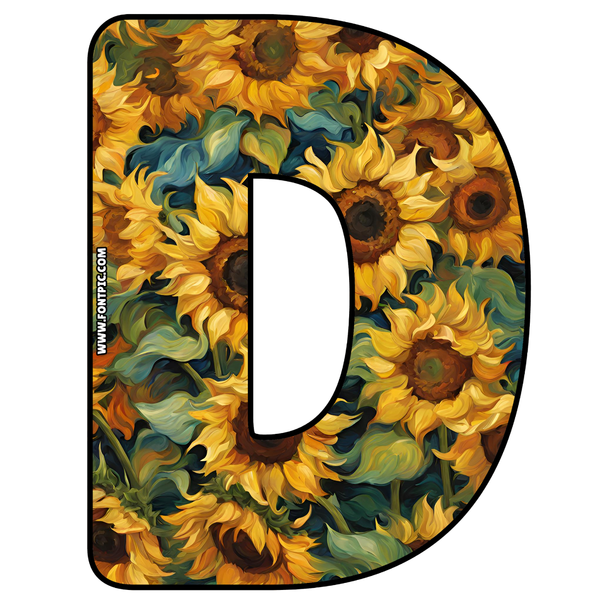 Sunflower Letter D