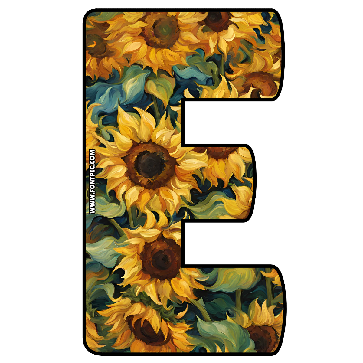 Sunflower Letter E