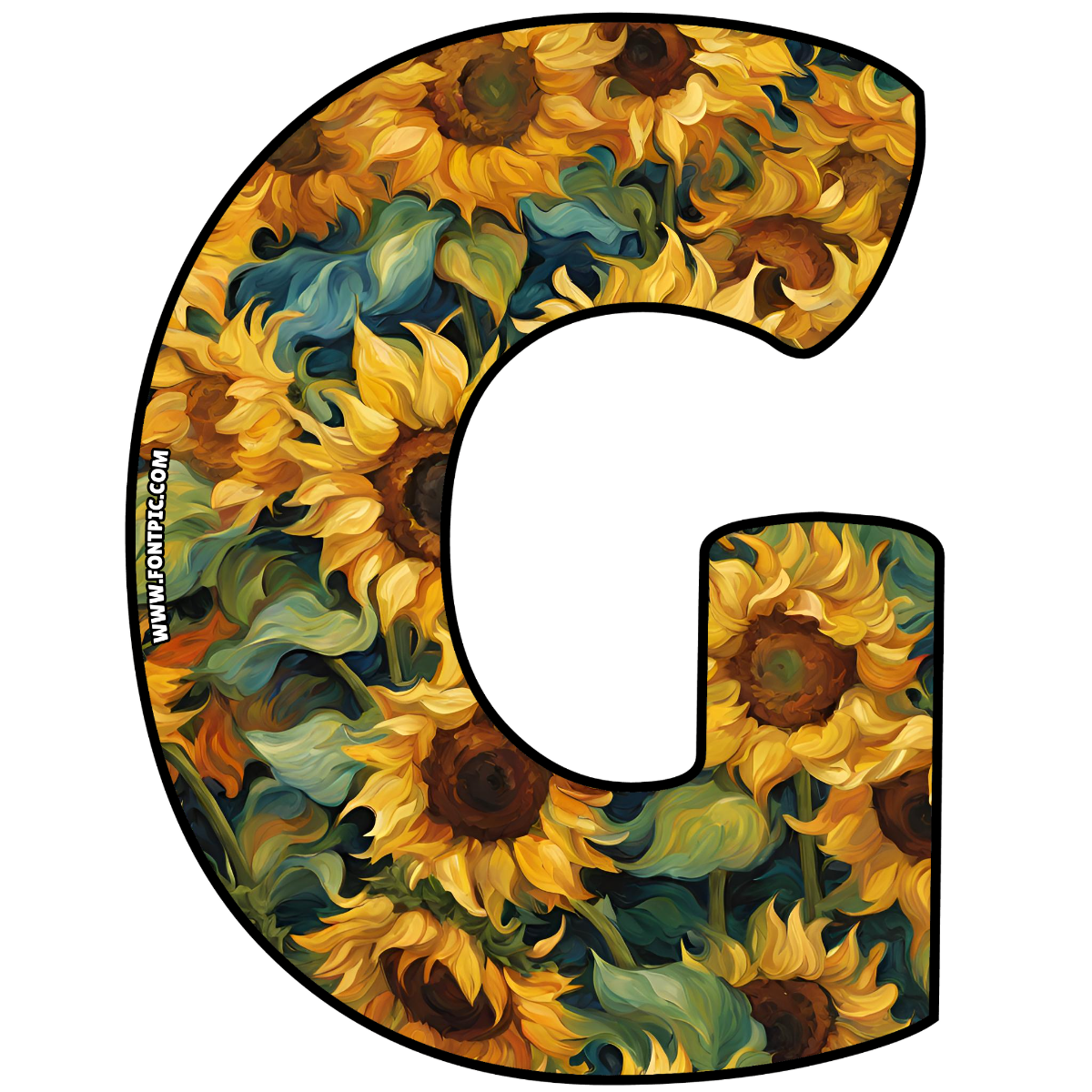 Sunflower Letter G