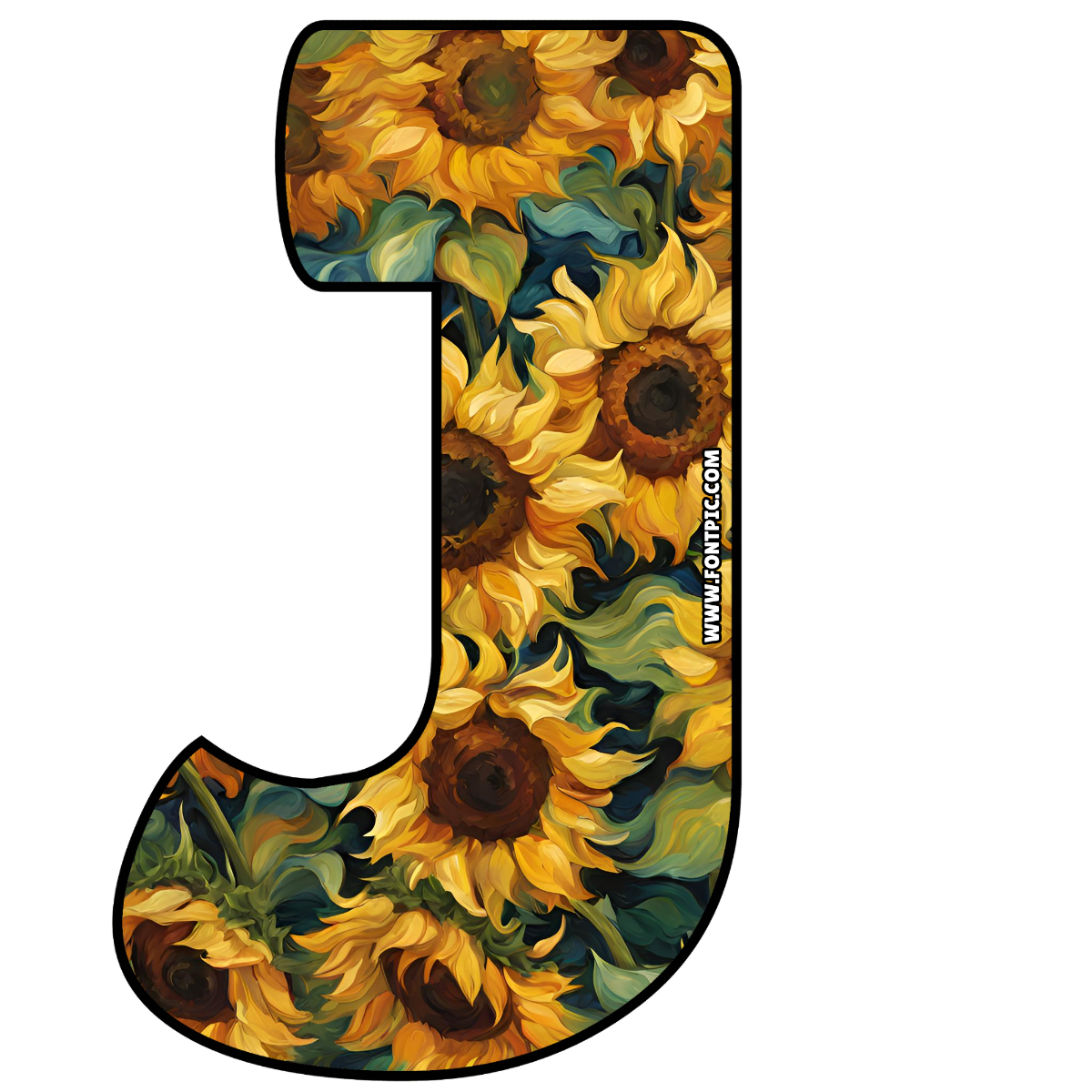 Sunflower Letter J